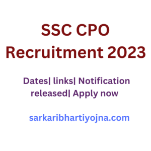 SSC CPO Vacancy 2023