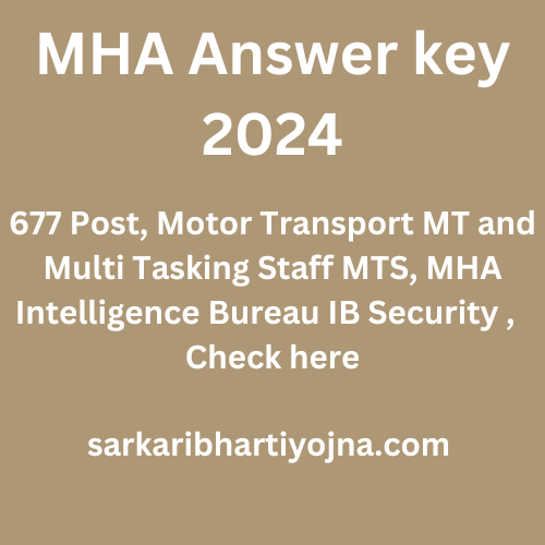 MHA Answer key 2024, 677 Post, Motor Transport MT and Multi Tasking